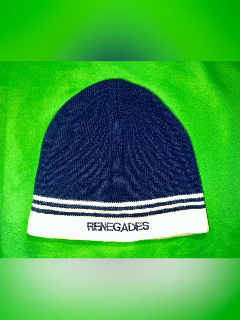 Kids Navy and White Knit Beanie “RENEGADES”